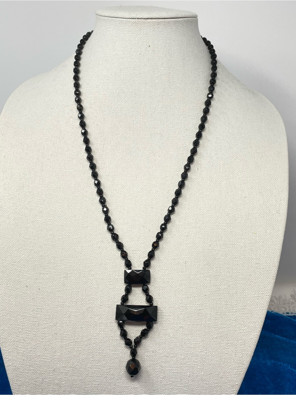 Vintage Elegant Black Beaded Statement Necklace